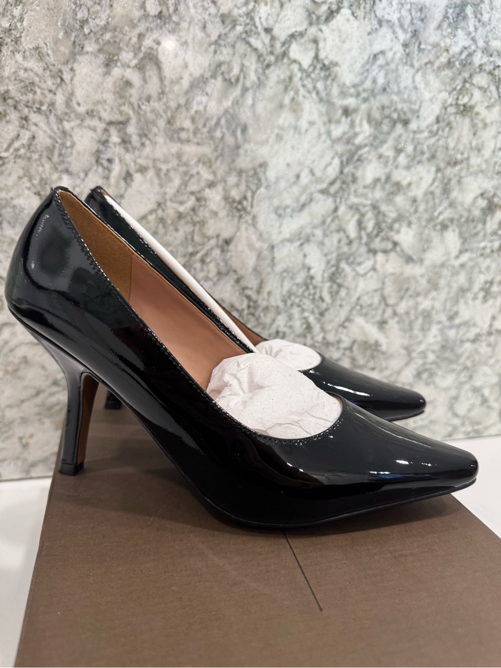 Paolo Black Patent Pointed-Toe Pumps
